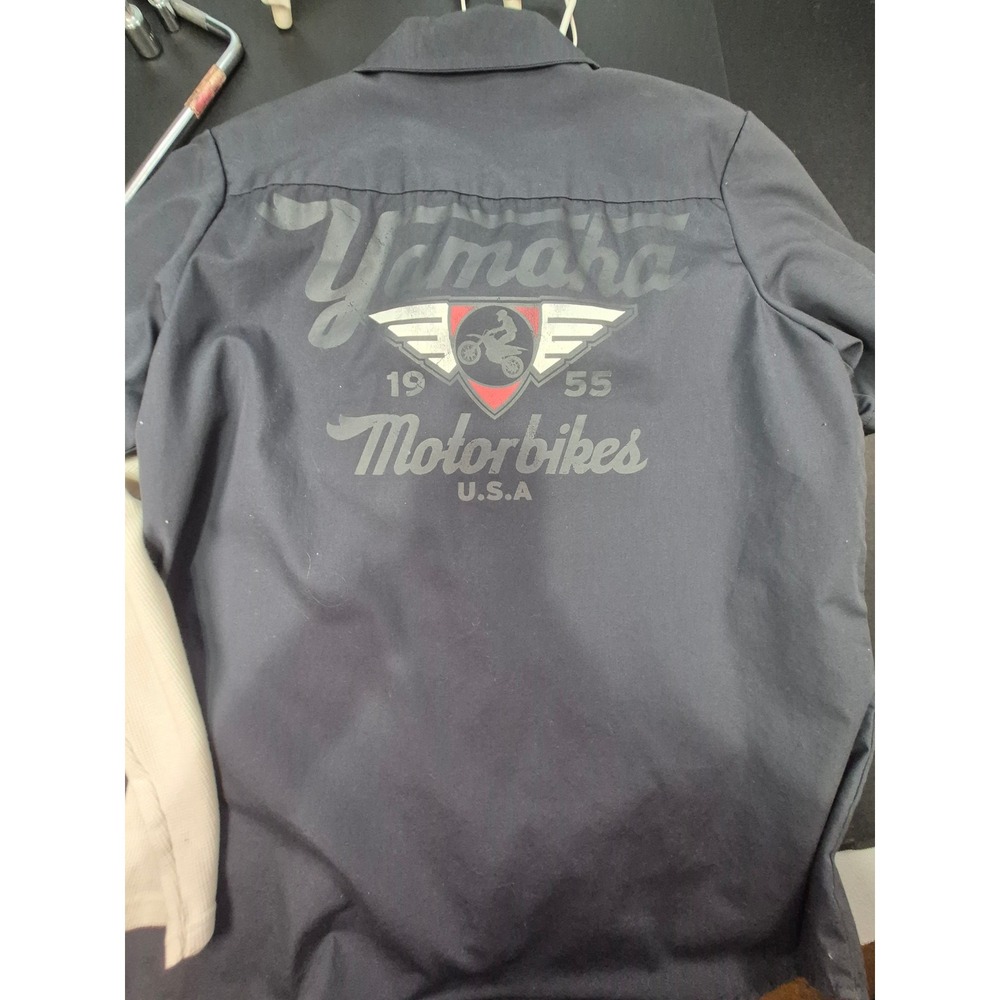Yamaha Motorbikes USA Layered Work Shirt Mens XL Grey Thermal Long Sleeve Logo